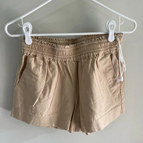 J. Crew - Cream Linen Blend Relaxed Scrunched Waist Shorts - Extra Small - EUC! - Picture 7 of 15